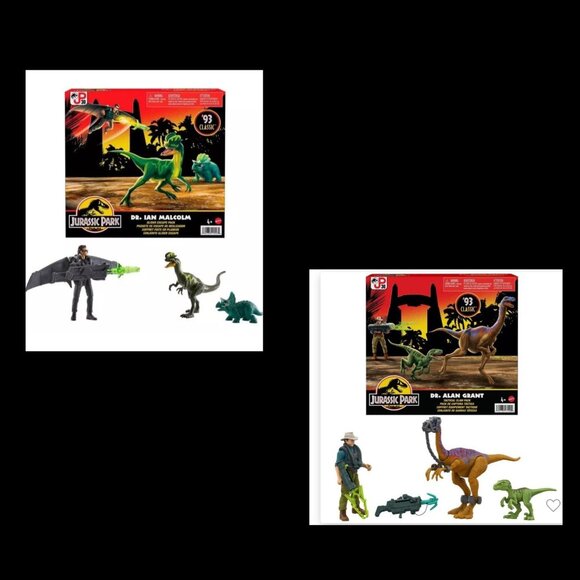 X2-Jurassic Park 93 Dr. Alan Grant Tactical Claw & Dr. lan Malcolm Glider Pack